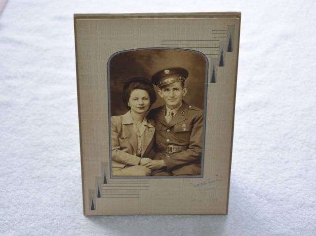 50) Nice Large Photograph of WW2 US Service Man & His Wife 1944 — image 3