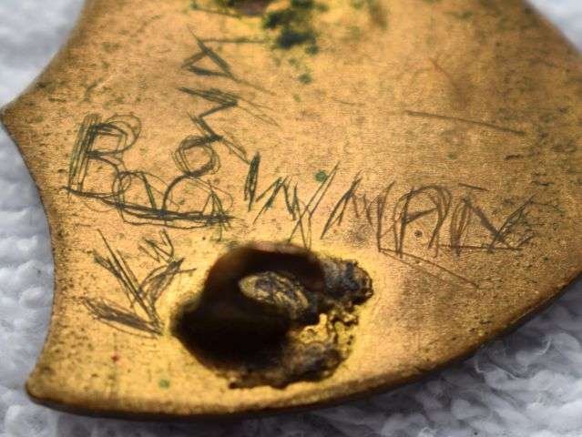 11) Group of 3 Unidentified Vintage School? Badges 2 Enamel 1 Celluloid — image 2