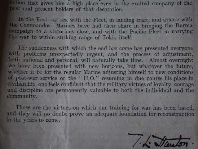 77) WW2 Pamphlet B.R 1006 (August 1945) Restricted Royal Marine Business No5 — image 8