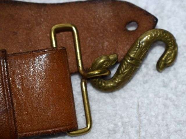 97) Nice Original WW1 Pattern Canadian Leather Snake Belt Ottawa 1929 — image 2
