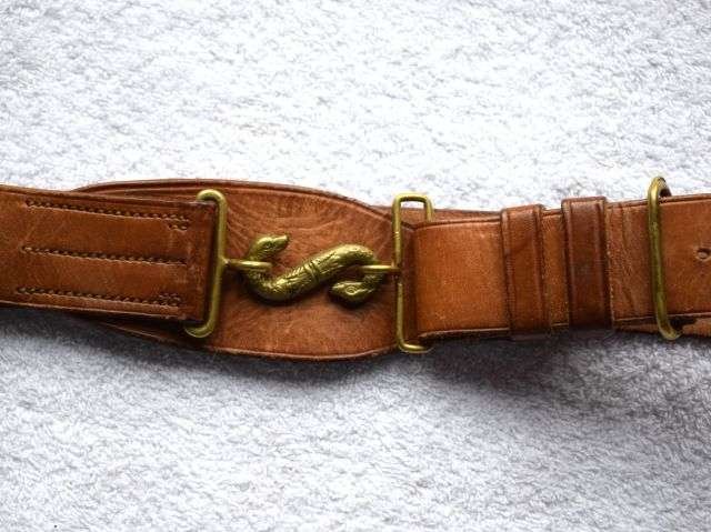 97) Nice Original WW1 Pattern Canadian Leather Snake Belt Ottawa 1929 — image 8