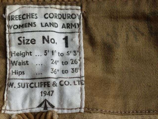 52) Good Original WW2 Pat Woman's Land Army Issue Breeches Dated 1947 — image 6