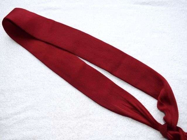 55) Lovely Victorian British Army Maroon Waist Sash with 2 Tassels By Jones & Co — image 3