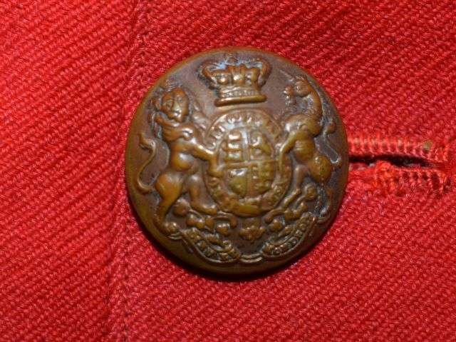 104) Lovely Original Victorian Military Red Tunic With White Collar, Epaulettes & Cuffs — image 17