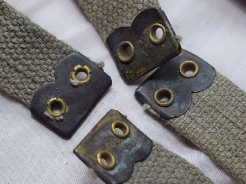 106) Original WW2 Indian Made British Army Shoulder Braces in Jungle Green KEF 1945 — image 2