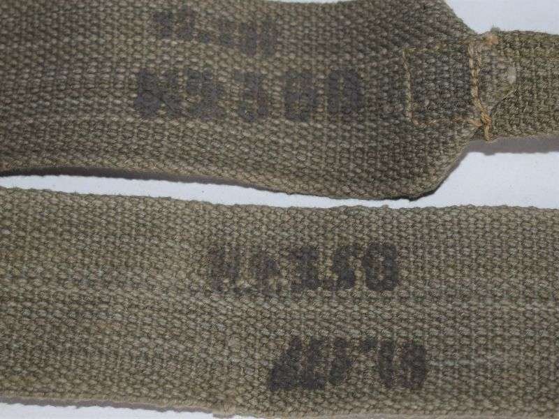 106) Original WW2 Indian Made British Army Shoulder Braces in Jungle Green KEF 1945 — image 3