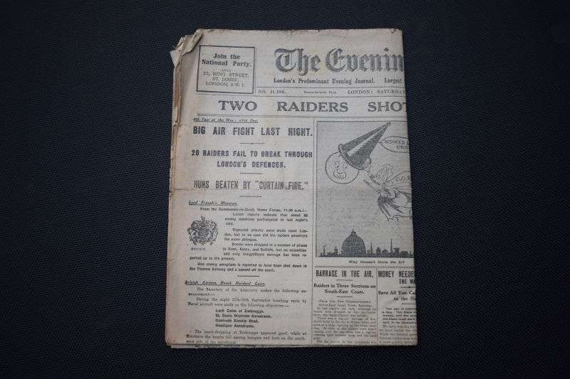 115) Tatty Original WW1 The Evening News, London's Newspaper September 29th 1917 — image 2