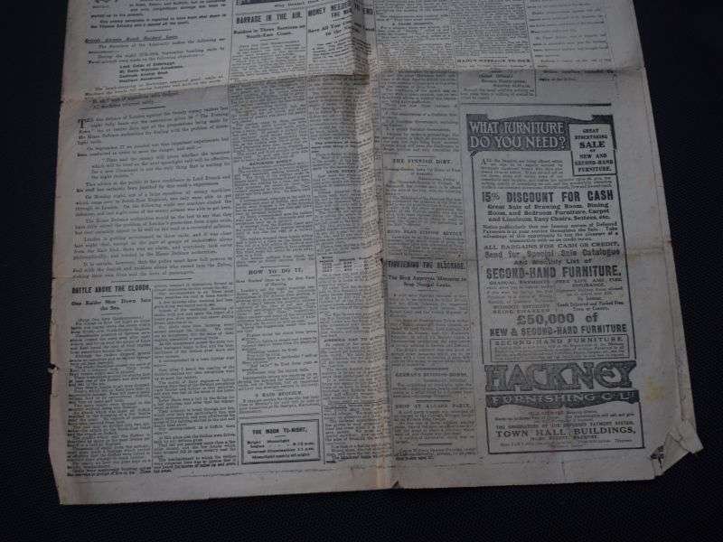 115) Tatty Original WW1 The Evening News, London's Newspaper September 29th 1917 — image 7