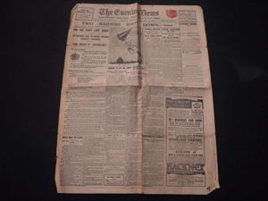 115) Tatty Original WW1 The Evening News, London's Newspaper September …