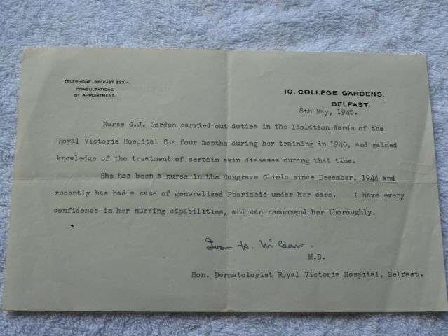 110) Interesting Original WW2 Paperwork to 2 Nurses One in Belfast The Other In The QAIMNS — image 14