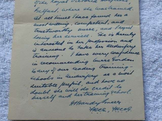 110) Interesting Original WW2 Paperwork to 2 Nurses One in Belfast The Other In The QAIMNS — image 15