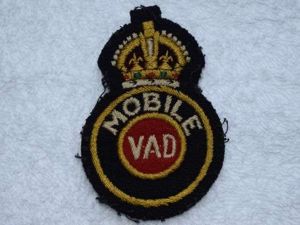 112) Original WW2 Uniform Removed Mobile VAD Cloth Badge BRCS …