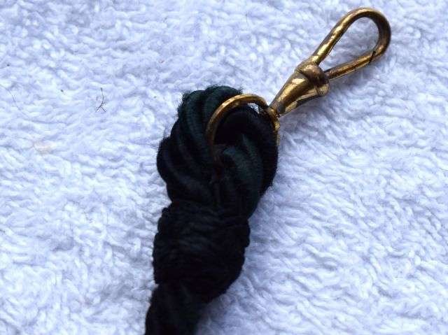 118) Unidentified WW2 Era British Army issue Blue/Green Lanyard with Spring Clip for Pocket Watch/Whistle — image 5