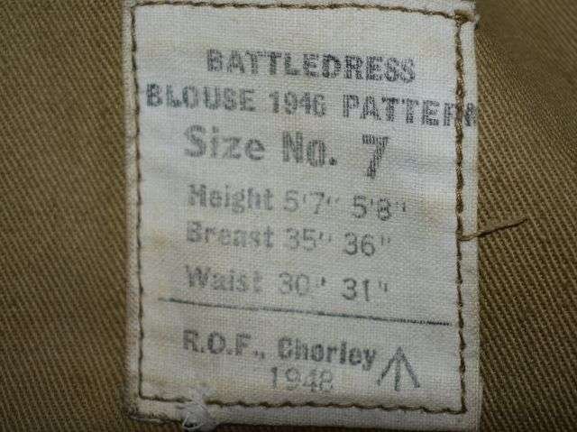 120) Excellent Original British Army 1946 Pattern Battledress Blouse Dated 1948 & Original Insignia — image 13