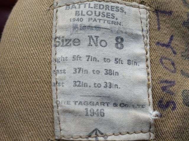 123) Excellent Original British Army 1940 Pattern Battledress Blouse Converted to 1946 Pat — image 9