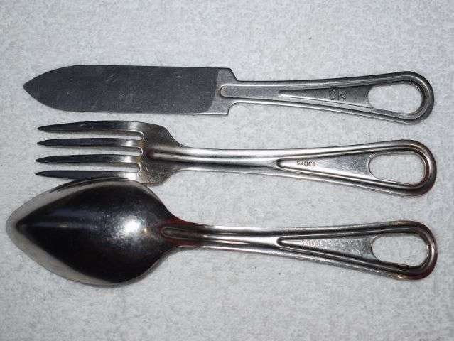 35) Original WW2-1950s US Military Issue Cutlery Set Knife Fork & Spoon — image 4