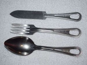 35) Original WW2-1950s US Military Issue Cutlery Set Knife Fork …