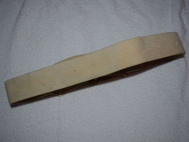 18) Lovely Original WW1 WW2 White Buff Leather Belt & GS Buckle — image 5