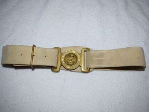18) Lovely Original WW1 WW2 White Buff Leather Belt & …