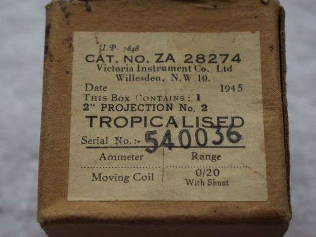 79) Excellent Original Boxed British Army Amperes Moving Coil Gauge 1944 Tropicalised — image 7