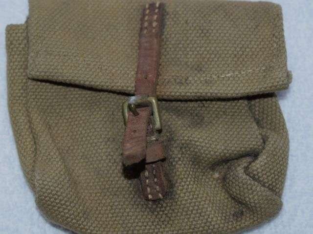 64) Original WW2 Flare Pistol & Radio Kit Shoulder Strap Pouch With Leather Closure Strap — image 6