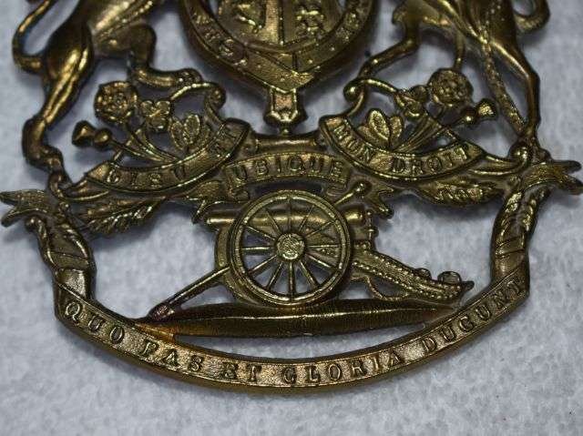 44) Very Nice 100% Original Large Victorian Royal Artillery Helmet Plate, Helmet Badge — image 4