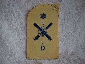 14) Vintage Royal Navy Blue & White Printed Trade Badge …