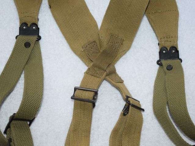 81) Mint Original Early WW2 US Army Issue M-36 Equipment Suspenders Dated 1942 — image 4