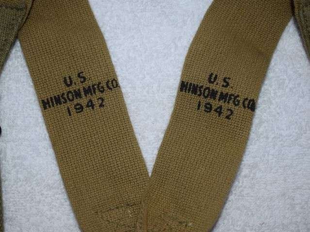 81) Mint Original Early WW2 US Army Issue M-36 Equipment Suspenders Dated 1942 — image 7
