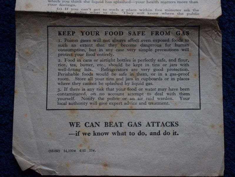 10) Tatty Original WW2 Leaflet What To Do About Gas 1941 — image 3