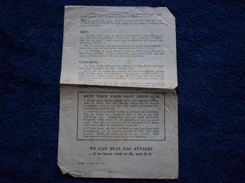 10) Tatty Original WW2 Leaflet What To Do About Gas 1941 — image 4