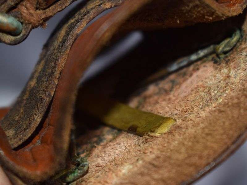 39) Excellent Original WW2-1950s? Leather Wrist Rank to Staff Sgt — image 2