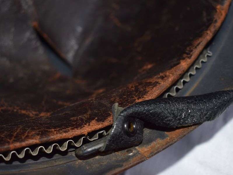 56) Excellent Original WW1 French Army Adrian M15 Steel Helmet with Liner & Artillery Badge — image 3