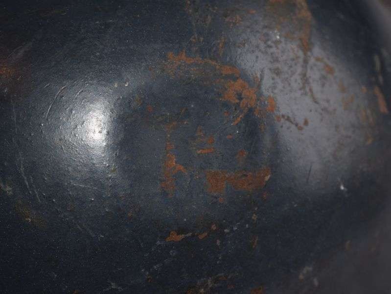 56) Excellent Original WW1 French Army Adrian M15 Steel Helmet with Liner & Artillery Badge — image 8