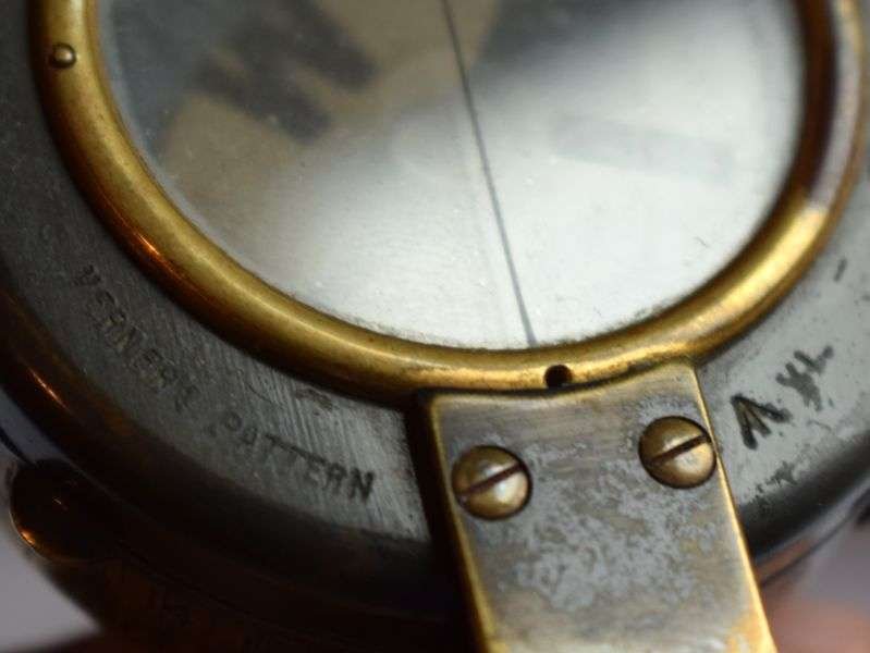 57) Excellent Early Pre WW1 British Officers Verner's Pattern VI Compass Dated 1912 & Case Dated 1913 — image 4