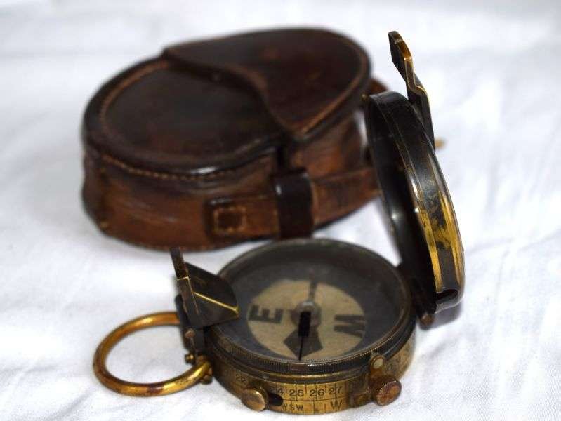 57) Excellent Early Pre WW1 British Officers Verner's Pattern VI Compass Dated 1912 & Case Dated 1913 — image 7