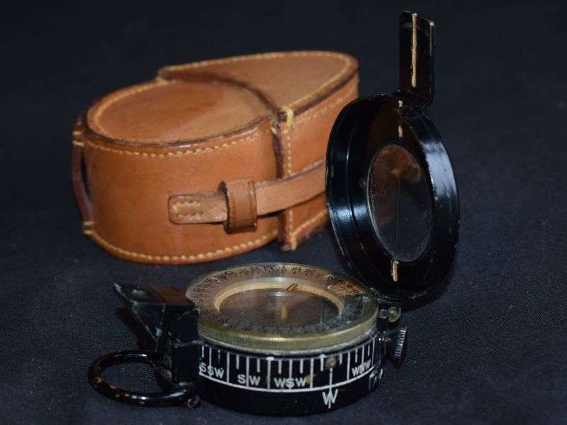 32) Nice Clean Original 1939 Dated Marching Compass in 1940 Dated Leather Case — image 10