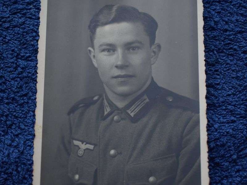 88) Original WW2 Young German Soldier In Uniform Portrait Photograph — image 3