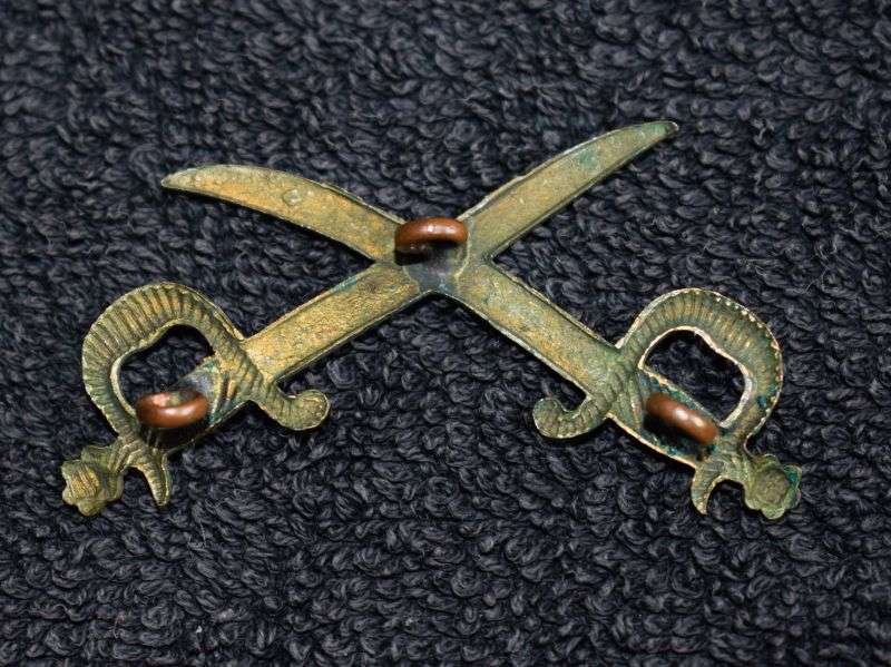 10) Original WW1 British Army Physical Training Instructor Brass Crossed Swords Sleeve Trade Badge — image 2