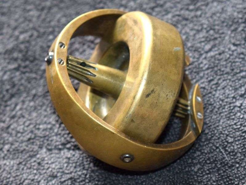 18) Early 1930s-WW2 German Nazi Marked Heavy Bronze/Brass Gyroscope From Torpedo?