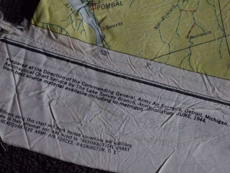 23) Tatty Original USAAF Silk/Rayon Escape Map C50/C51 British & French Guiana & Brazil 1944 — image 11