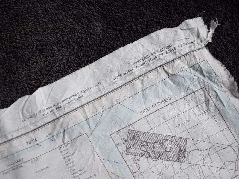 23) Tatty Original USAAF Silk/Rayon Escape Map C50/C51 British & French Guiana & Brazil 1944 — image 3