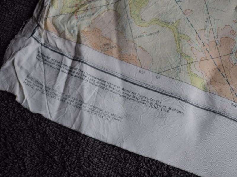 23) Tatty Original USAAF Silk/Rayon Escape Map C50/C51 British & French Guiana & Brazil 1944 — image 4