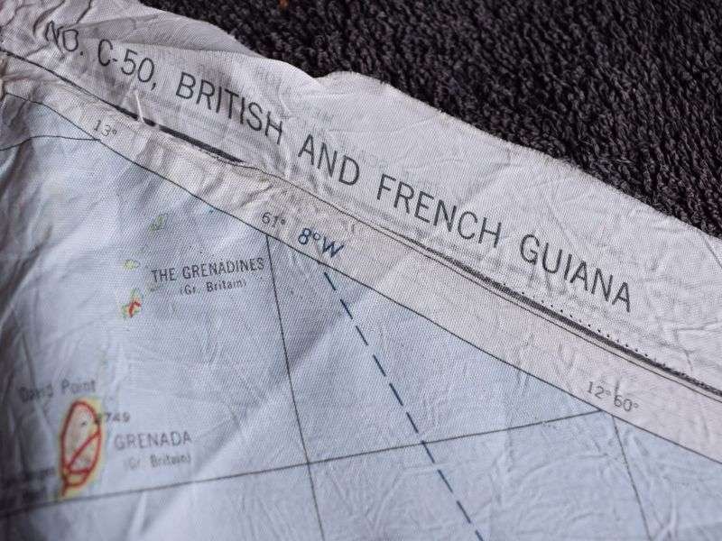 23) Tatty Original USAAF Silk/Rayon Escape Map C50/C51 British & French Guiana & Brazil 1944 — image 5
