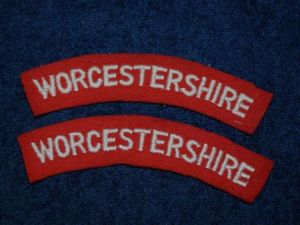 65) Original Unissued WW2 British Army Worcestershire Regiment Cloth Shoulder …
