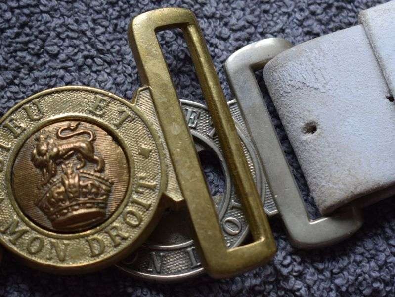 96) Interesting WW1 WW2 Kings Crown Buckle with Unusually Large Belt Loops — image 2