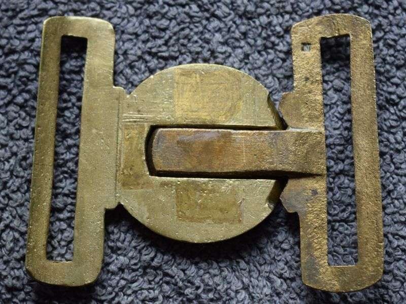 96) Interesting WW1 WW2 Kings Crown Buckle with Unusually Large Belt Loops — image 3