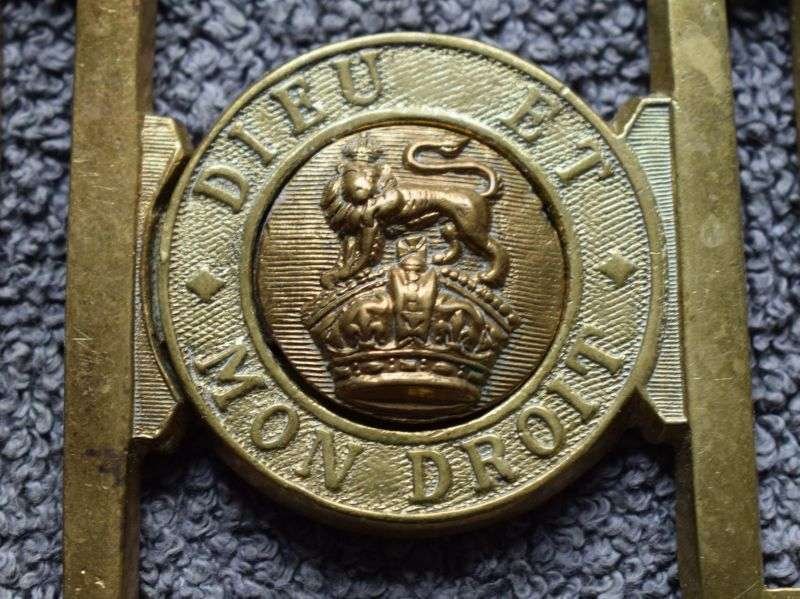 96) Interesting WW1 WW2 Kings Crown Buckle with Unusually Large Belt Loops — image 4