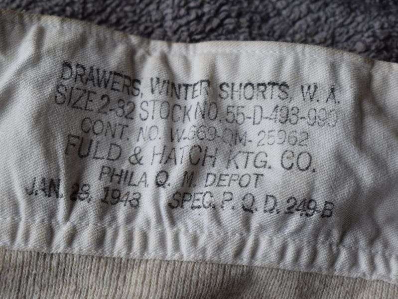 107) Nice Original WW2 US Army Winter Draws Dated 1943 — image 2