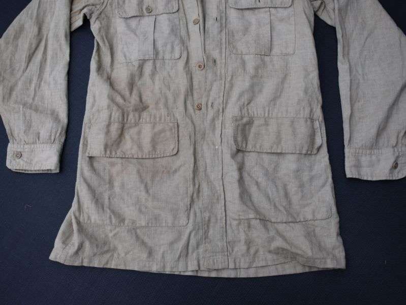 76) Original WW2 Indian Made British Army Khaki Aertex Bush Jacket 1943 — image 9